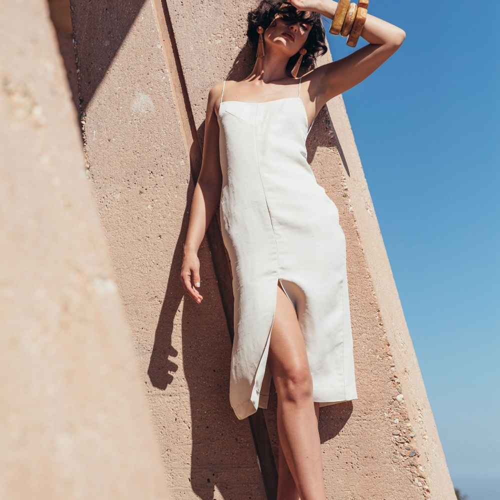 Cult Gaia Audrey Midi 100% silk slip dress XS